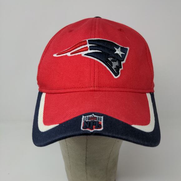 Reebok NFL Football New England Patriots Strapback Hat Red Embroidered Logo - Picture 2 of 13